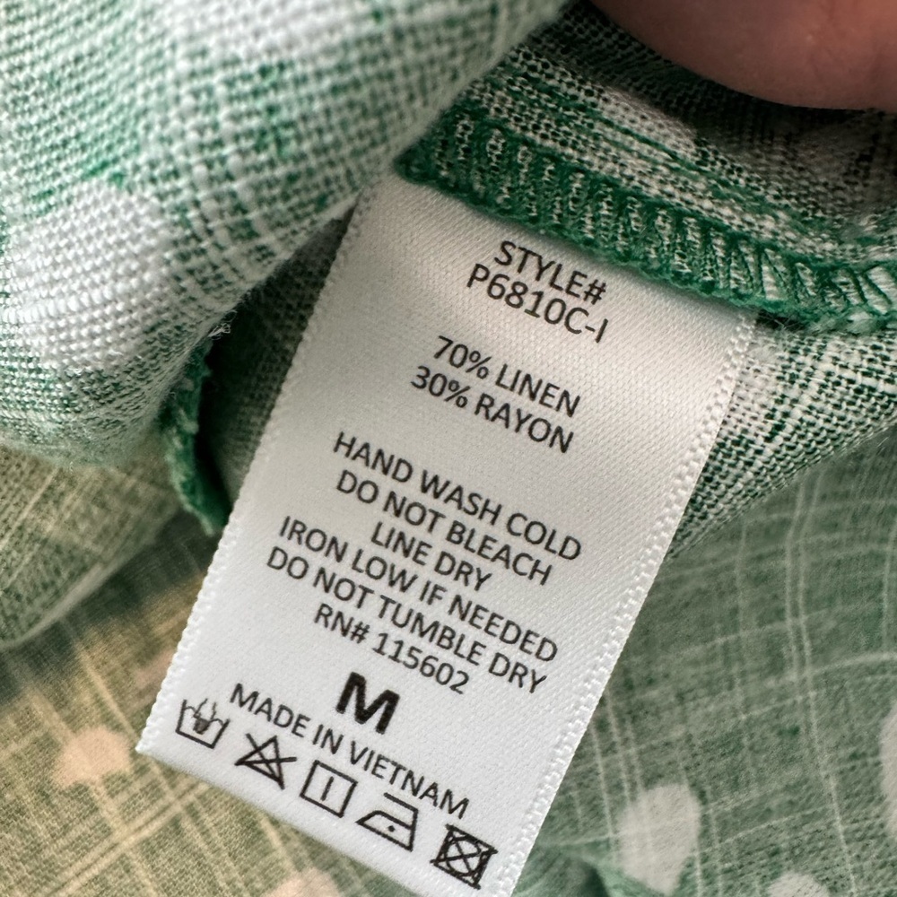 NWT Lush Green Linen Blend Shorts Medium Paperbag Waist Resort Vacation Summer - Picture 7 of 7